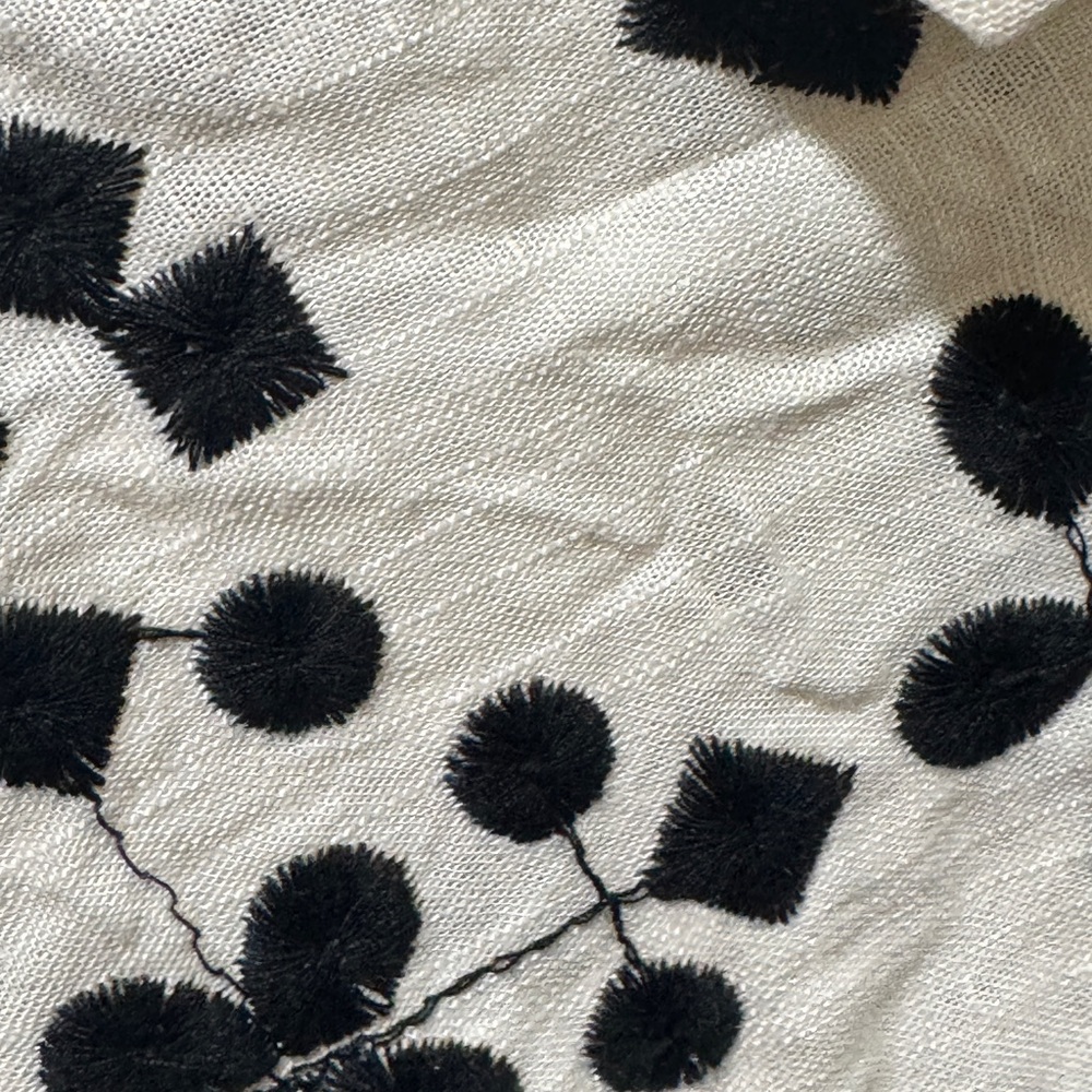 Zara Monochrome Geometric Embroidery Shirt - Picture 9 of 14